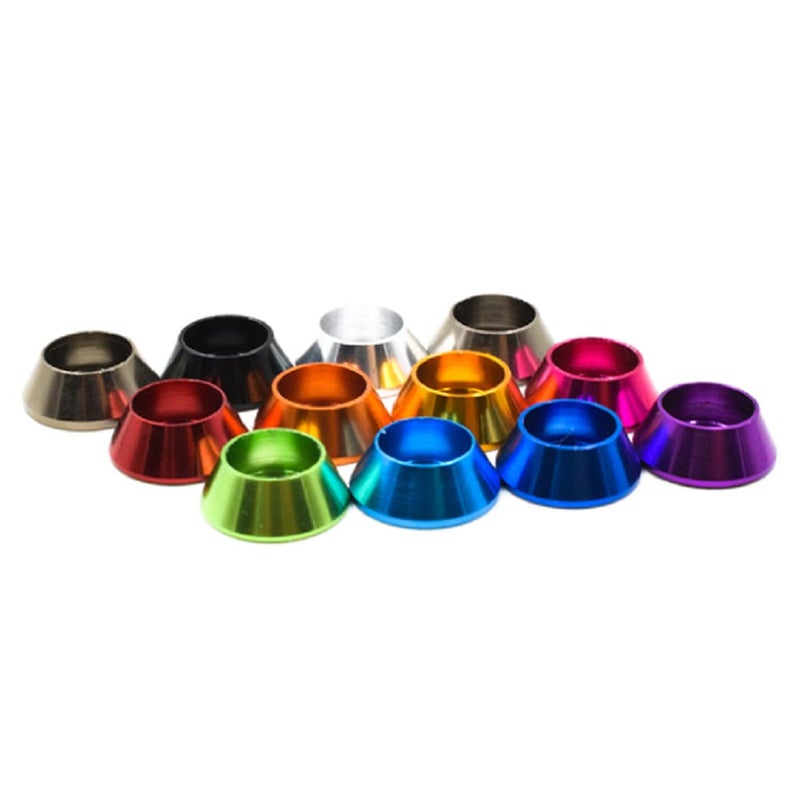 Alextend 20pcs M6 Cone Cup Washers Anodized Aluminum Alloy Screw Gasket Countersunk Washers (Titanium) - Image 3